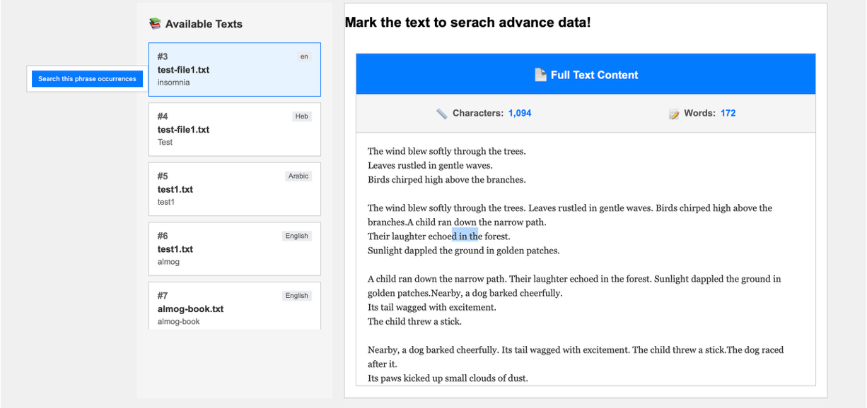 User Interface - Analytics
